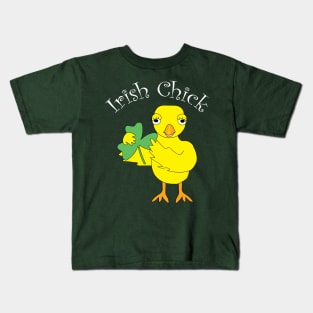 Irish Chick White Text Kids T-Shirt